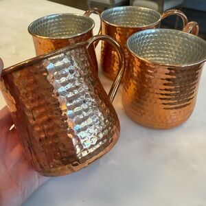 Set of 4 Williams Sonoma Moscow Mule Copper Mugs